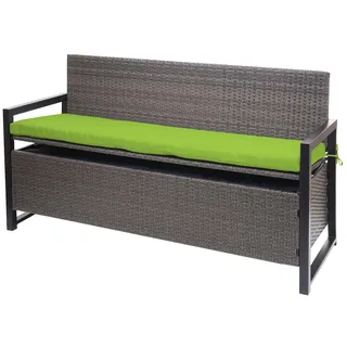 Mendler HWC-F39 3er Sitzbank 150 x 60 x 85 cm Grau-Meliert