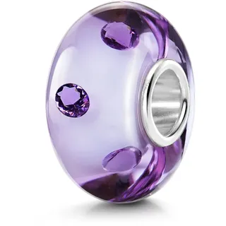 Materia Glas Beads Charms Silber 925 lila violett Zirkonia Damen 1525