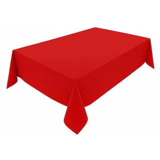 Hochwertige Tischdecke aus Minimate Gewebe. Modern, glatt, breiter Saum, bügelfrei, strapazierfähig, waschbar, trocknergeeignet. Küche und Wohnzimmer. Größe und Farbe wählbar. (Rot, 140 x 350)