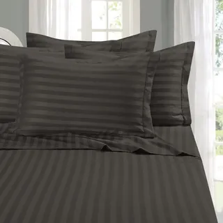 Eleganten Komfort Best, Weichsten, coziest 6 Tabelle Sets. – 1500 Fadenzahl Ägyptische Qualität luxuriösen knitterarm 6 Damast Streifen Bettwäsche, grau