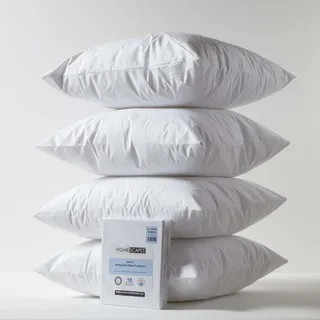 Homescapes Kissenbezug 4er-Set 80 x 80 cm Weiss