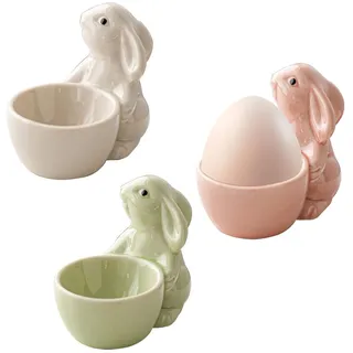 EEPLUYTY Eierbecher Porzellan, Kaninchen-Eierbecher, Ostern Eierbecher,Eierbecher, Eierbecher Keramik, Perfekt Für Eier Zum Frühstück, Ostern Und Verschiedene Feste (L, individuell, 3)