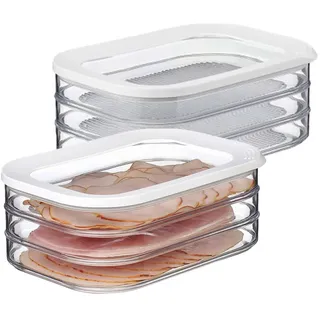 Mepal MODULA 2er Set Aufschnittdose je 3-teilig 550 ml weiß - Weiß