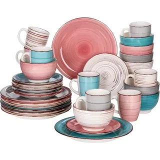 Ornamental Serviesset – Tafelservice – Keramisch – 8 Personen – 8-teilig – Essteller und Frühstücksteller – Stilvolles Keramikdesign
