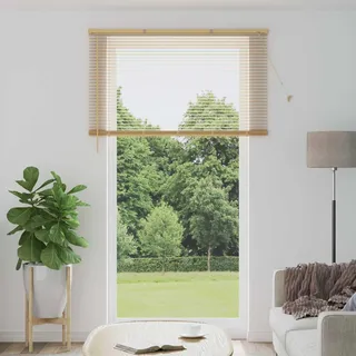 Venetianer Jalousie Hellbraun mit Muster 213 x 150 cm PVC - Braun