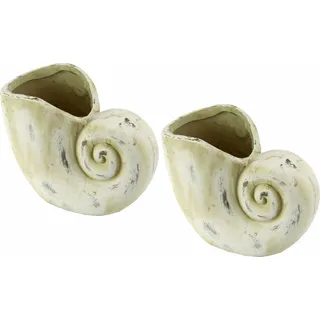 I.GE.A. Pflanzgefäß Muschel 19 x 12 x 17 cm Beige