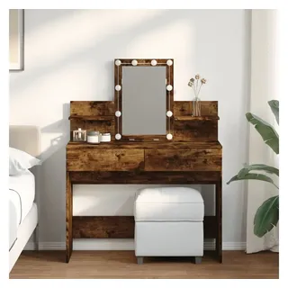 vidaXL Schminktisch mit LED-Beleuchtung Räuchereiche 100x40x130 cm