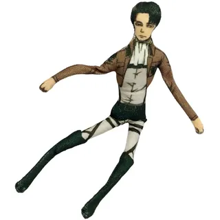 Zhongkaihua Levi Plush Hange Zoe/Eren Jaeger Weiche Figur Anime Twistable Built-in Wire Funny Pillow Throw Sofa Schlafzimmer Home Decorations