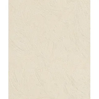 Rasch Tapete 483406 - Helle Vliestapete mit Putzoptik in Apricot - 10,05m x 0,53m (LxB)