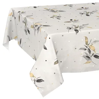 ANRO Wachstuchtischdecke abwaschbar 200 x 140 cm Grau