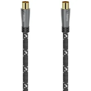 Hama Antennenkabel Koax-Stecker - Koax-Kupplung 3 m Grau/Schwarz
