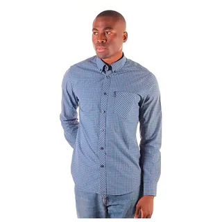 Ben Sherman Signature Gingham Langarmhemd - Blue 560 - S
