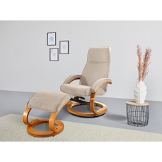 Bild von Relaxsessel »Paris«, (Set, 2 St., bestehend aus Sessel und Hocker), mit passendem Hocker, beige