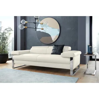 W.Schillig 2-Sitzer »finn« German Design Award 2016, Fußgestell Chrom glänzend, Breite 210 cm, weiß