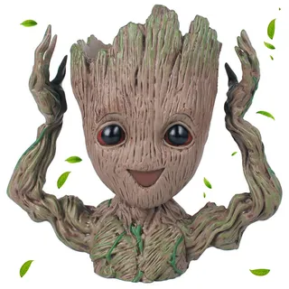 thematys Baby Groot Blumentopf 15x19,5x8cm - Authentische Spielfigur aus Filmklassikern, Actionfigur für Fans, Stiftehalter & Geschenkidee - Vielseitige Deko für Garten, Schreibtisch & Aquarium