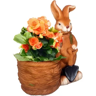 Outsunny Hase mit Weidenkorb Ø 45 x 50 cm Braun