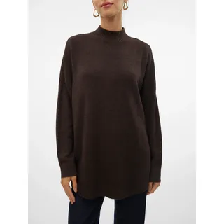 Vero Moda Strickpullover »VMPLAZA LS HIGHNECK LONG PULLOVER GA BOO«, Gr. S, Chocolate torte detail:melange), , 81811520-S