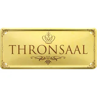 WOGEKA ART Retro Blechschild - Thronsaal Büro Chef - witziger Spruch als Geschenk-Idee zum Geburtstag Weihnachten zur Dekoration 28x12 cm Vintage-Design aus Metall 2075