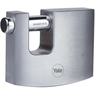 Yale - Y124B/70/115/1 Maximale Sicherheit 70 mm Messing Blockhangschloss - Chrom Finish - offener Stahlbügel - 3 Schlüssel