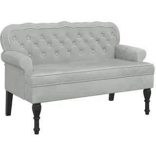 vidaXL Bank Mit Rückenlehne Hellgrau 119,5/64,5/75 Cm Samt , Naturmaterialen , 64.5x75x119.5 cm , Esszimmer, Bänke, Sitzbänke