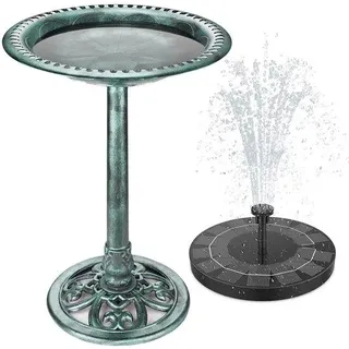 Kleines Bronzesitzbad mit Solarpumpe und Futterplatz