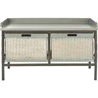 Safavieh Bank mit Ablage, Holz, Aschgrau, 83 x 39 x 50.80 cm