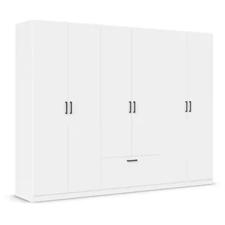 Rauch Möbel Bari, Drehtürenschrank 6-türig, Kleiderschrank Weiß, 1 Schublade, 271x210x54cm