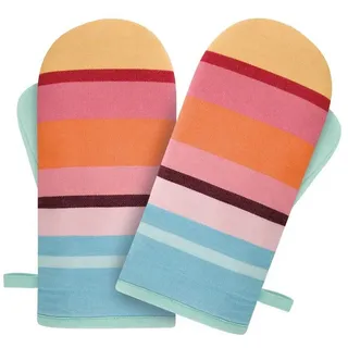REMEMBER Ofenhandschuhe Set, Nr. 4, – außen reine Baumwolle - Farbenfrohe Ofenhandschuhe