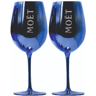 Moet Chandon Champagnerglas in Blau 2 Stück