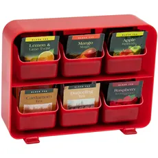 Mind Reader STBORG-RED Anchor Collection Teebeutelorganizer mit 6, herausnehmbare Schubladen, Kunststoff, rot