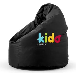 Kido By Diablo Kindersitzsack mit Füllung Sitzsack Gaming Sessel Beanbag Farbe: Schwarz - Schwarz