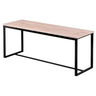 Urban Living La CASA Blanca Holz- und Metallbank – Weiß/Braun – L 120 x H 46 x T 35 cm