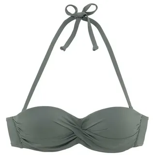 LASCANA Bügel-Bandeau-Bikini-Top Damen oliv Gr.34 Cup B