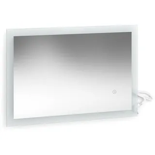 Vicco Badezimmerspiegel, Weiß, 60 x 40 cm Badezimmer Spiegel Badmöbel Hängespiegel Spiegelbeleuchtung Touch-Switch dimmbar rahmenlos