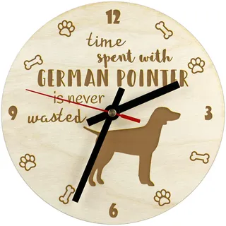 Deutsch Drahthaar - Uhr mit Hund, Holzuhr mit Gravur, personalisierte Uhr von Art-Dog