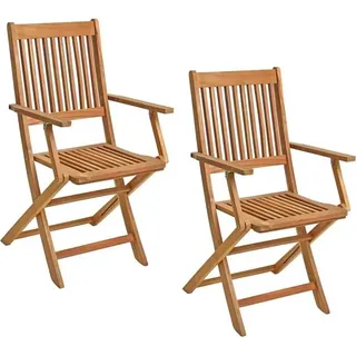 Gartenstühle Holzstühle Klappstühle 2er Set Akazie Holz Stuhlset Balkonstühle