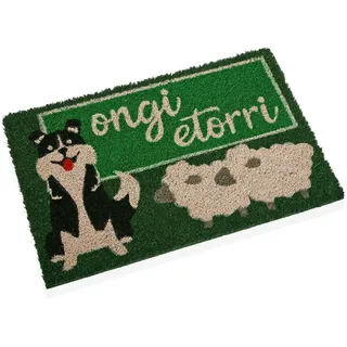 Versa Hunde-Fußmatte im rustikalen Stil, Maße (H x L x B) 2 x 40 x 60 cm, Farbe Dunkelgrün
