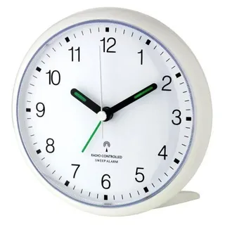 TFA Dostmann 60.1506 Funk-Wecker, leises Sweep Uhrwerk, gut ablesbare Ziffern, mit Funkuhr, 5,2 x 11 x 10,7 cm (Weiss)