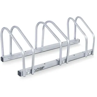 CCLIFE Fahrradständer Boden für 3 Fahrräder mit Reifenbreiten bis 65 mm Eisen Fahrradhalter 71 x 32 x 26 cm