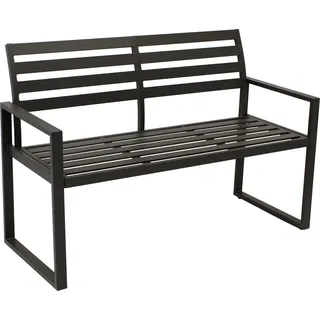 DEGAMO Gartenbank Parkbank Alubank ATLANTA 2-sitzer 123cm, Aluminium schwarz, wetterfest - Schwarz