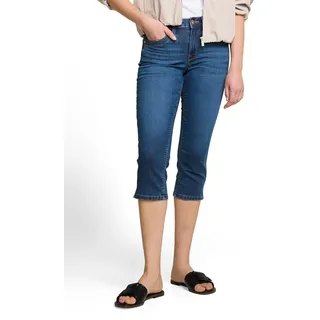 Caprijeans TOM TAILOR "LENE", Damen, Gr. 30, N-Gr, clean mid stone blau denim, Denim/Jeans, Obermaterial: 66% Baumwolle, 33% Polyester, 1% Elasthan. Futter: 65% Baumwolle, 35% Polyester, unifarben, schmal 3/4-Länge, Jeans Caprijeans, mit Stretch