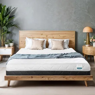 TANHK Materasso Matrimoniale 130 x 200 Wave Memory 100% Made in Italy | Supporto Ortopedico a Doppio Strato | Elevata Traspirabilita, AirFoam | Sfoderabile