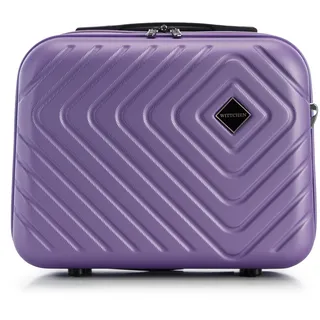 WITTCHEN Cube line Kosmetikkoffer Kulturbeutel ABS Mit Geometrischer Prägung Schultergurt Kunststoffgriff Kosmetiktasche Damen Reiseetui Größe XS Lila