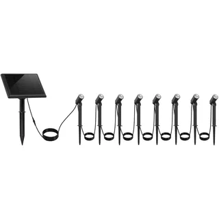 Lumisky Set mit 8 LED-Solarleuchten, Warmweiß, mit Solarpanel, Mini Roundy, zum Aufstecken auf den Boden oder zur Befestigung an der Wand