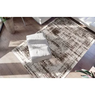 Teppich MY HOME "Leonie" Gr. 6, grau (taupe, braun), B:200cm H:6mm L:290cm, Kunstfaser, Teppiche, Teppich, Vintage, Wohnzimmer