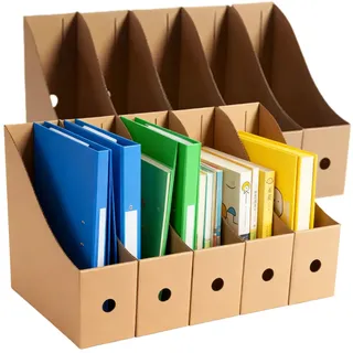 Stehsammler aus Kraftpapier, Zeitschriftensammler Aus Kraftpapier, A4-Aktenorganisator Aus Pappe,Zeitschriftensammler Pappe, Ordner Organizer für Datei, Schreibwaren,Bürobedarf, einfache Lagerung,10PC