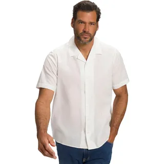 JP 1880 Herren Leinenmixhemd, Halbarm, Kubakragen, Modern Fit Hemd, vanille, 4XL