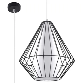 Sollux Lighting Geometrische Home Office Beleuchtung Kreative Beleuchtung Minimalistische Dekoration Ohne Glühbirnen aus Stahl Demi Pendelleuchte Schwarz Größe 28x28x130 - Schwarz