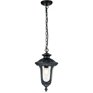 Hängeleuchte außen Schwarz B: 23,5 cm IP44 Rustikal Lampe Outdoor Terrasse