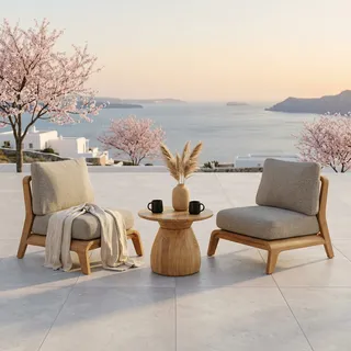 SUNS Basta/Farzi Gartenmöbel-Set 3tlg. Teak Ø55cm